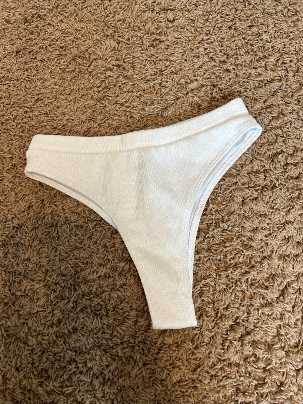 Shein white high rise thong bikini bottom